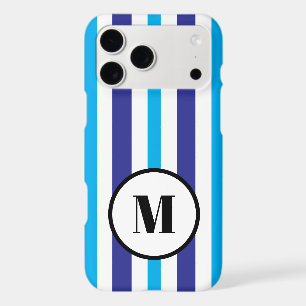 Rayures d'été bleues et blanches Monogram