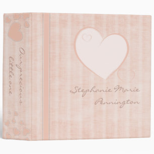 Rayures et classeur chics roses de bébé de coeur