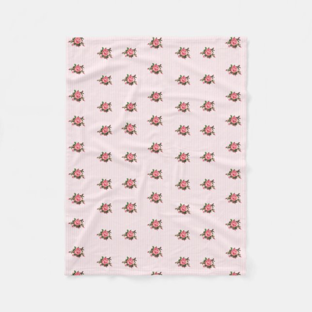 Rayures et couverture roses d'ouatine de roses (Devant)