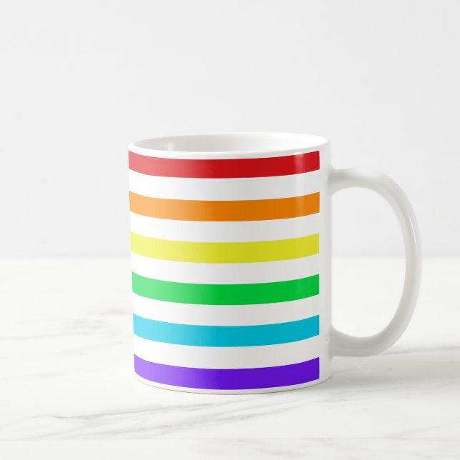Rayures horizontales d'arc-en-ciel 1 tasse (Droite)