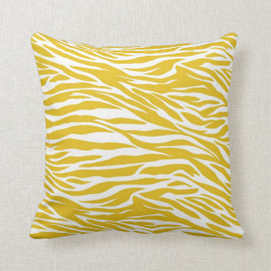 Rayures Jaunes de Zèbre Coussin de Jet