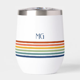 Rayures minimalistes monogrammées rétro