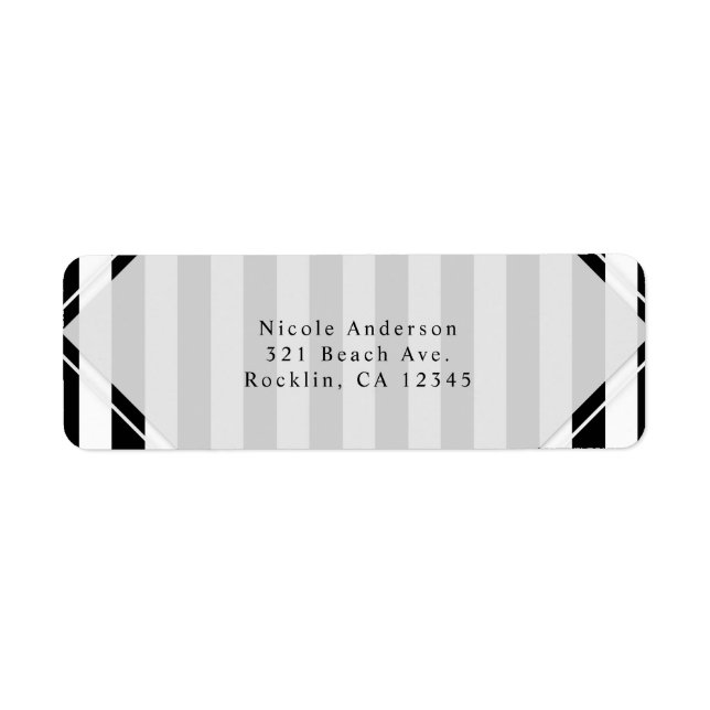 Rayures noires et blanches Invitation rayée modern (Devant)