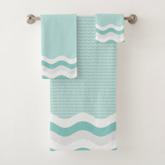 Rayures ondulées de menthe sarcelle en motif conti