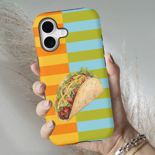 Rayures Rétro Colorées Amusantes et Taco