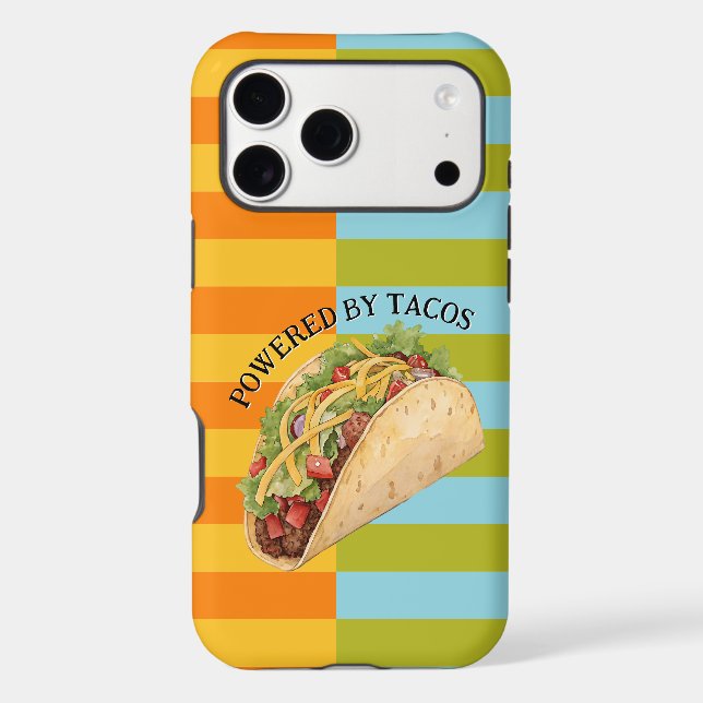 Rayures Rétro Colorées Drôles et Taco (Verso)