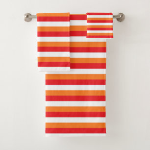 Rayures rouges, blanches et oranges