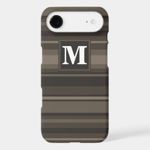 Rayures taupe monogramme