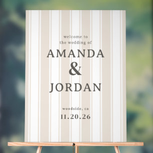 Rayures Verticales Beige Élégantes