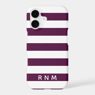 Rayures violettes de sureau avec nom ou monogramme