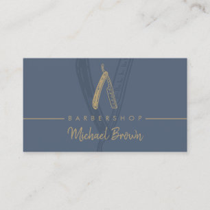 Razor Barber Navy Business Card