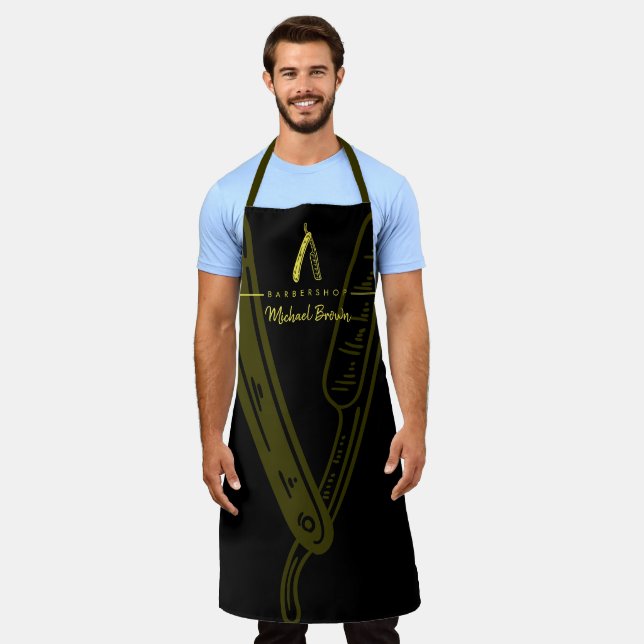 Razor Barber Salon Clothing neon yellow Apron (Worn)
