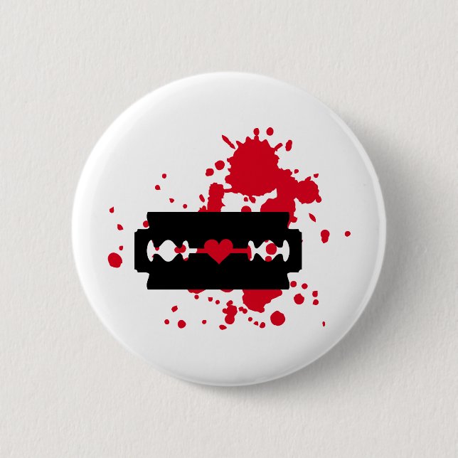 Razor Blade love blood 2 Inch Round Button (Front)