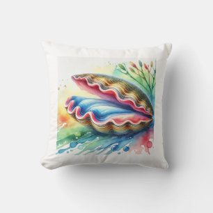 Razor Clam Navaja 170724AREF130 - Watercolor Throw Pillow