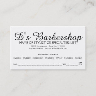 razor stripes appointment reminder card