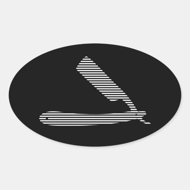 razor stripes oval sticker (Front)