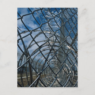 Razor wire, prison postcard