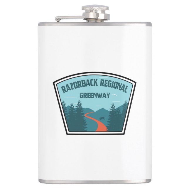 Razorback Regional Greenway Hip Flask (Front)