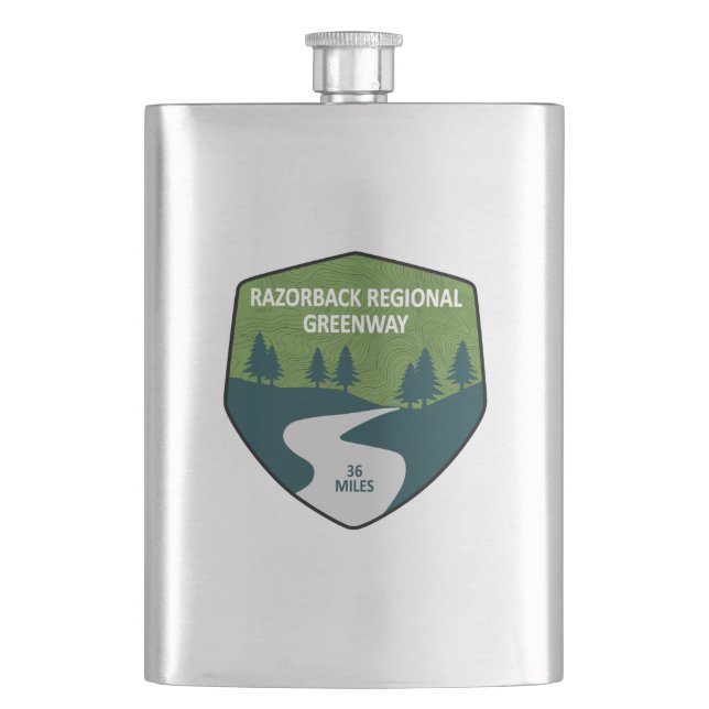 Razorback Regional Greenway Hip Flask (Front)