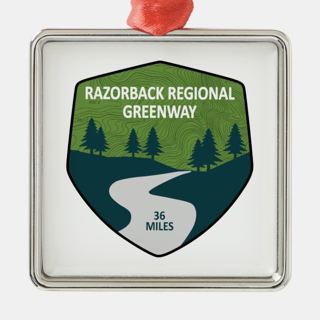 Razorback Regional Greenway Metal Ornament (Front)