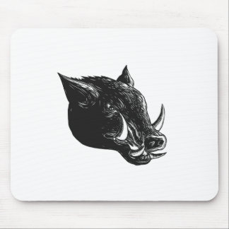 Razorback Wild Boar Scratchboard Mouse Pad