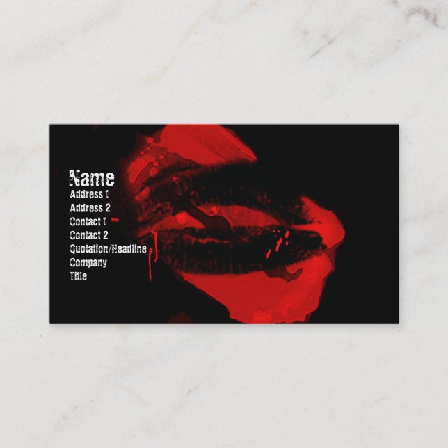 Razorblade Kisses Gothic Business Card (Front)