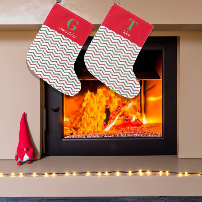 Razzle Dazzle Christmas Glittery Candy Cane Large Christmas Stocking (Creator Uploaded)