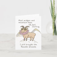 Razzle Dazzle Mountain Goat Folded Greeting Card