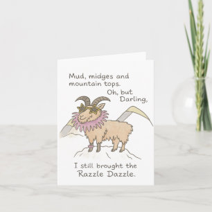 Razzle Dazzle Mountain Goat Folded Greeting Card