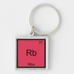 Rb - Ribs Chemistry Element Symbol Funny Keychain