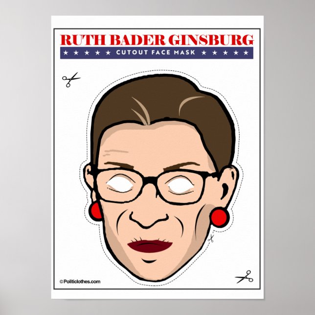 RBG Cartoon Cutout Face Mask Poster (Front)