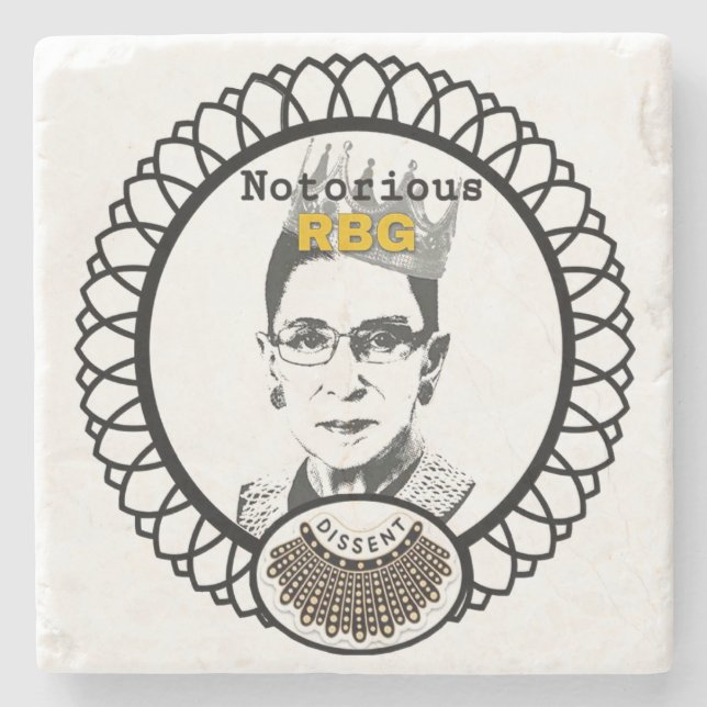 RBG Dissent Coaster,RBG Coaster, Dissent Stone Coaster (Front)