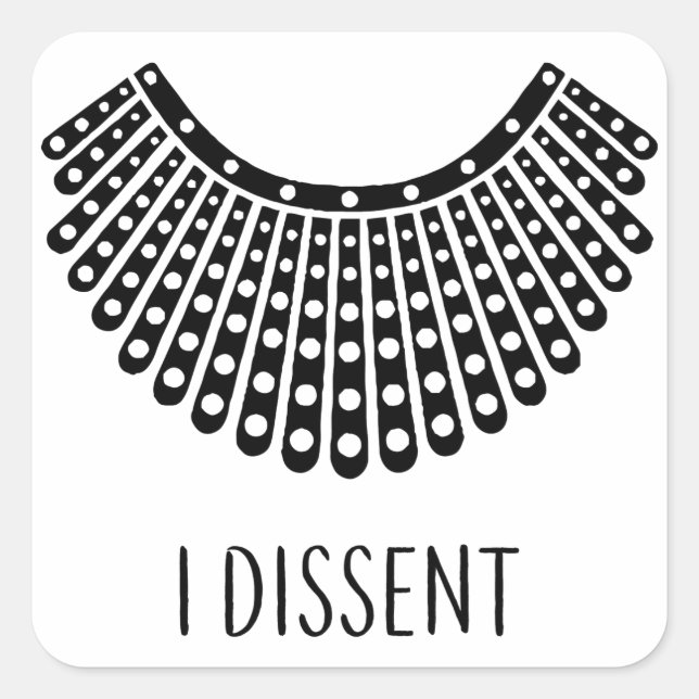 RBG Dissent Collar Square Sticker (Front)