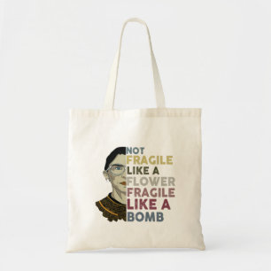 RBG/Frida Kahlo mashup - Fragile Like A Bomb  Tote Bag
