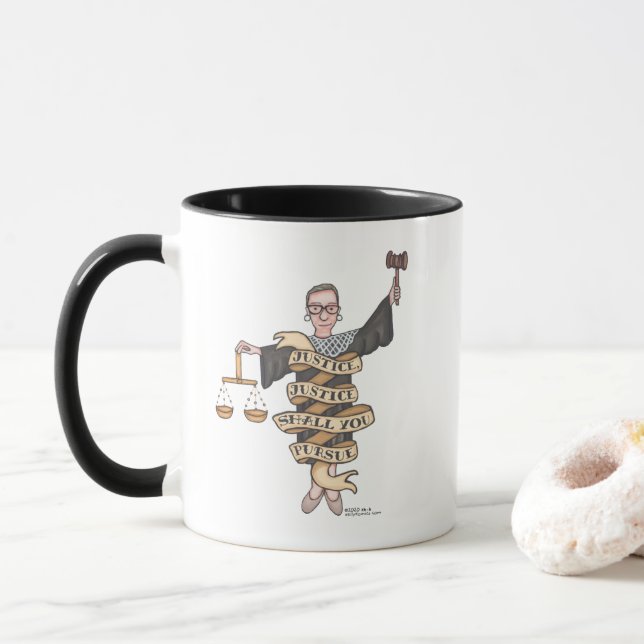 RBG "Justice, Justice Shall You Pursue" Mug (With Donut)