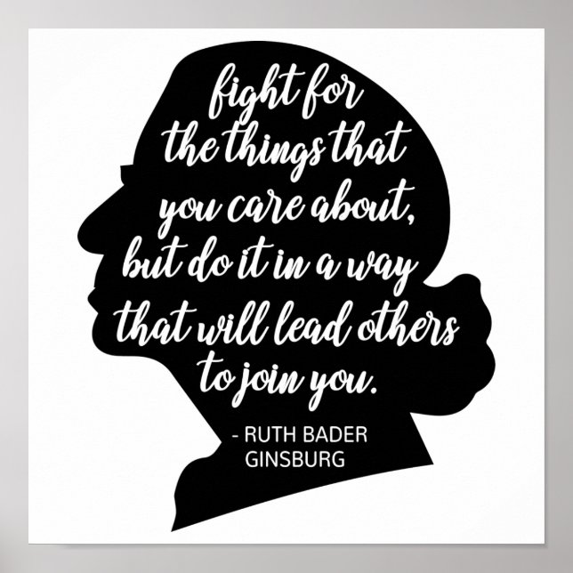 RBG quotes, Ginsburg quote, Ruth Bader Ginsburg Poster (Front)