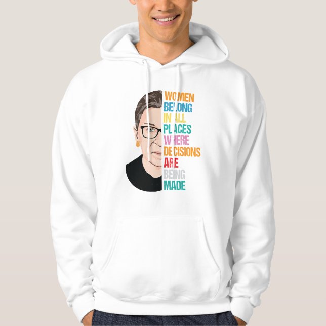 RBG, RBG Quotes, Ruth Bader Ginsburg Hoodie (Front)