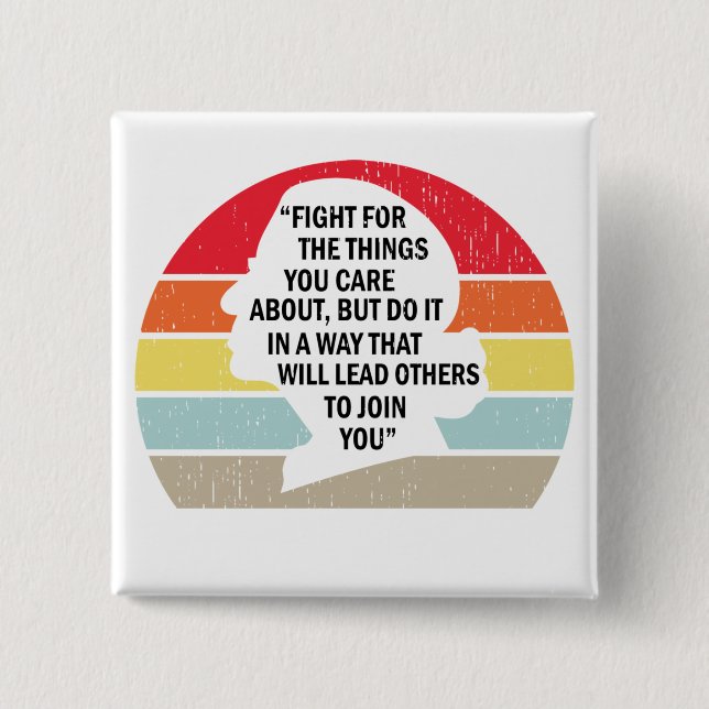 RBG, Ruth Bader Ginsburg 2 Inch Square Button (Front)