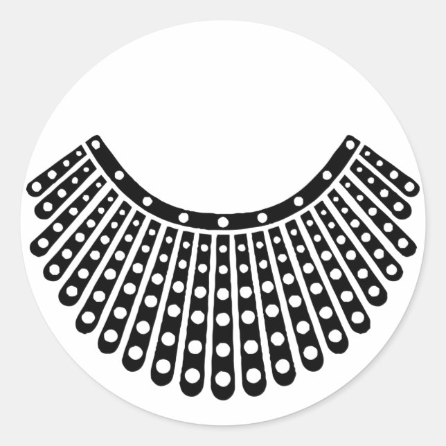 RBG Ruth Bader Ginsburg Dissenting Collar Classic Round Sticker (Front)