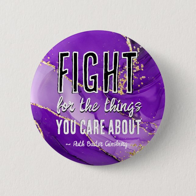 RBG Ruth Bader Ginsburg Quotes Feminist Liberal    2 Inch Round Button (Front)