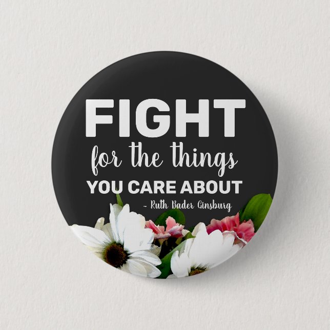 RBG Ruth Bader Ginsburg Quotes Feminist Liberal Bu 2 Inch Round Button (Front)
