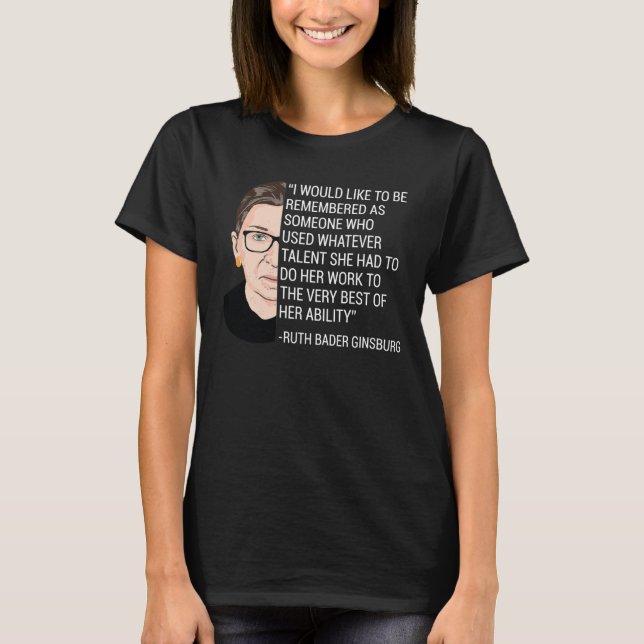RBG Ruth Bader Ginsburg Tribute RIP T-Shirt (Front)