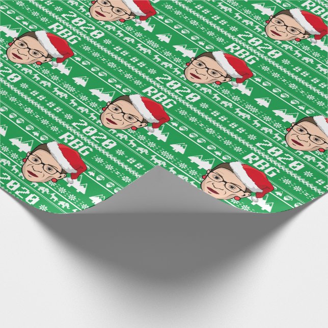 RBG Ugly Christmas Sweater Wrapping Paper (Corner)
