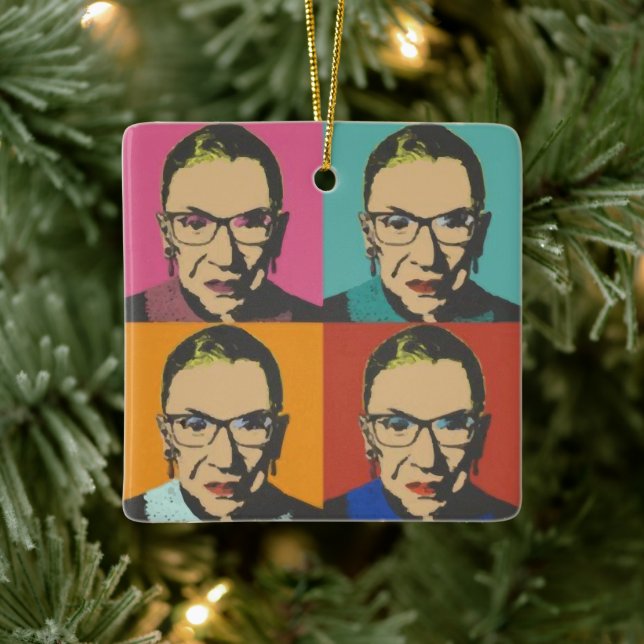 RBG Women's, Notorious RBG, Ruth Bader Ginsburg Ceramic Ornament (Tree)