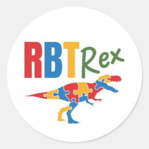 RBT Rex Registered Behaviour Technician ABA Classic Round Sticker