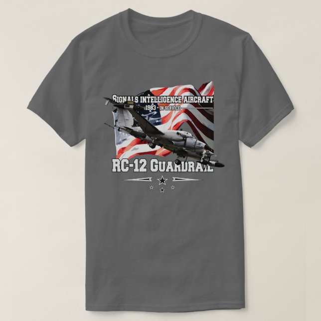 RC12 Guardrail signals intelligence aircraft T-Shirt (Design Front)