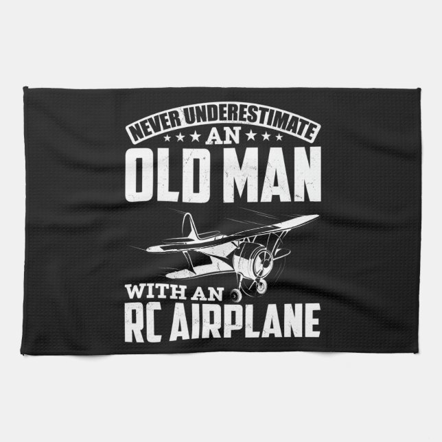RC Aircraft Dad Funny Men RC Pilot Father Kitchen Towel (Horizontal)