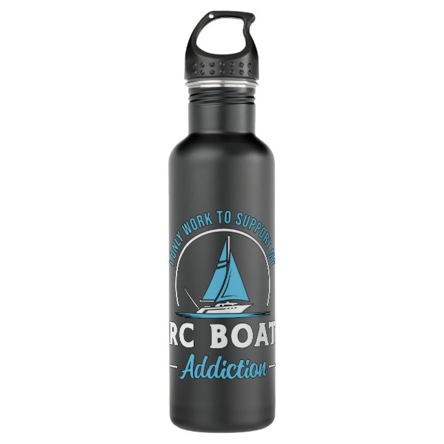 RC Boat Addiction Remote Model Funny RC Boats 710 Ml Water Bottle (Front)