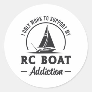 RC Boat Addiction Remote Model Radio RC Boats Classic Round Sticker