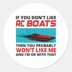 RC Boat Racing Poweboat Speadboat Offshore Classic Round Sticker